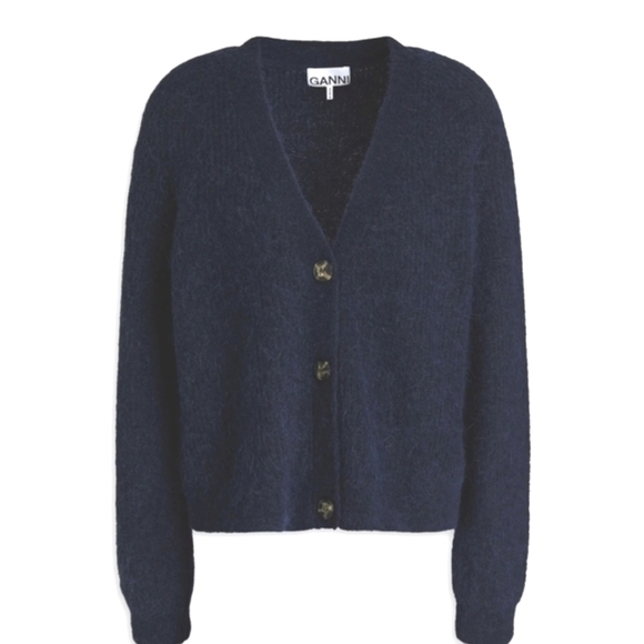 Ganni Alpaca Blend Button-Up Cardigan – Size Small (Oversized Fit) - Picture 5 of 14